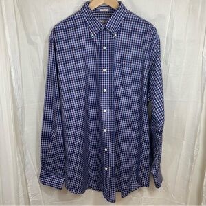Peter Millar 100% Cotton Check‎ Plaid Shirt 
Nanoluxe Blues Pinks Size XL